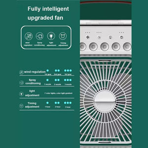 Portable 3-in-1 Air Cooler – Fan, Humidifier & LED Night Light - PrimaFit