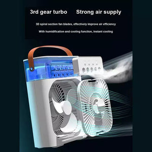 Portable 3-in-1 Air Cooler – Fan, Humidifier & LED Night Light - PrimaFit