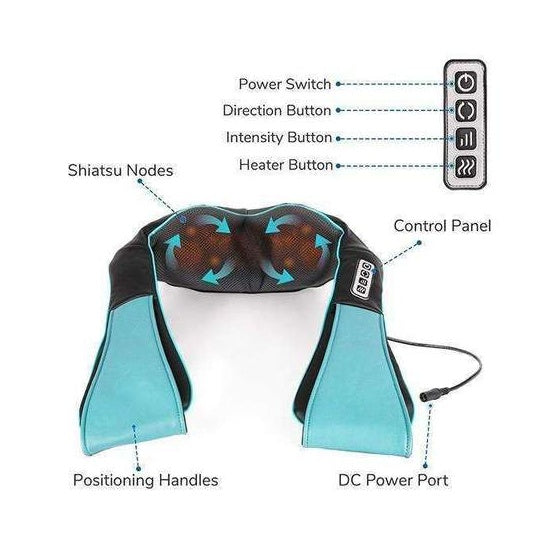 Deep Kneading Shiatsu Massager With Heat – Neck & Shoulder Tension Relief - PrimaFit
