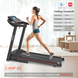 Fitshow App Foldable Treadmill with Incline | Folding Treadmill For Home Workout - PrimaFit