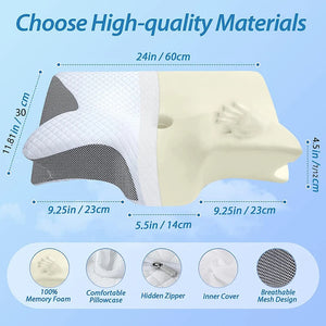 Ergonomic Memory Foam Cervical Pillow for Neck Support (3 Colors)