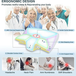 Ergonomic Memory Foam Cervical Pillow for Neck Support (3 Colors)
