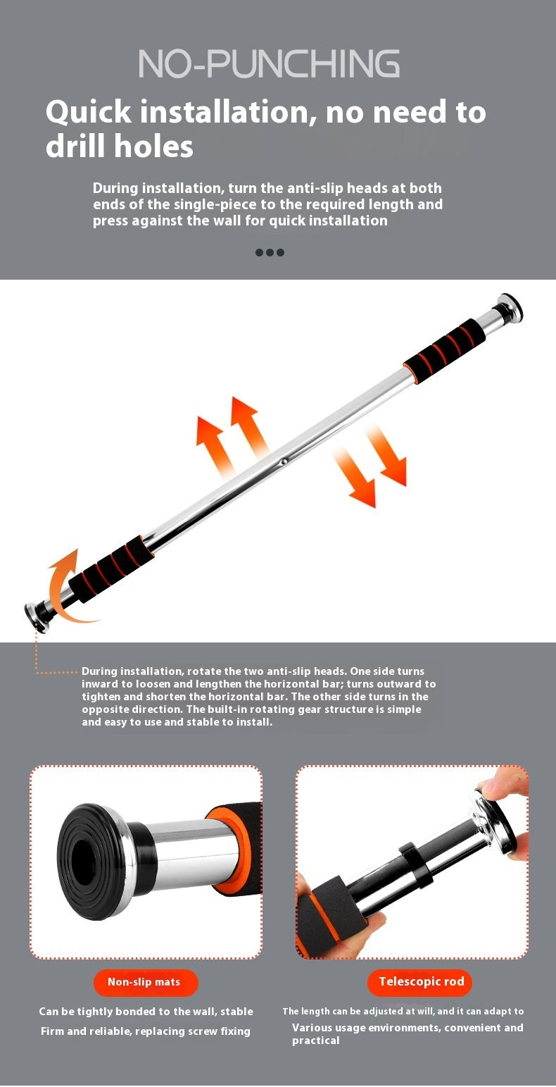 Indoor Punch-Free Doorway Pull-Up Bar | Safe, Strong, and Easy to Install - PrimaFit