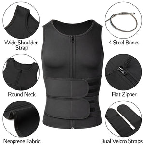 Men's Sweat Vest Sauna Suit – Waist Trainer for Weight Loss & Shaping (S-3XL)
