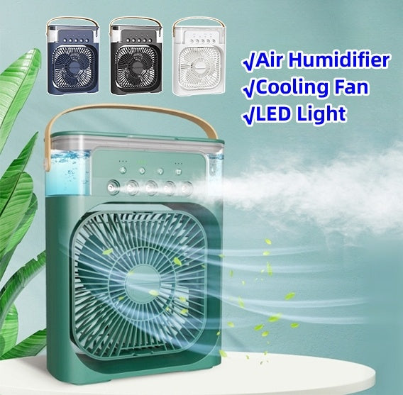 Portable 3-in-1 Air Cooler – Fan, Humidifier & LED Night Light - PrimaFit