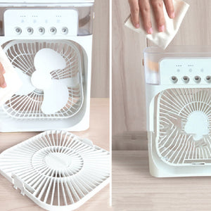 Portable 3-in-1 Air Cooler – Fan, Humidifier & LED Night Light - PrimaFit