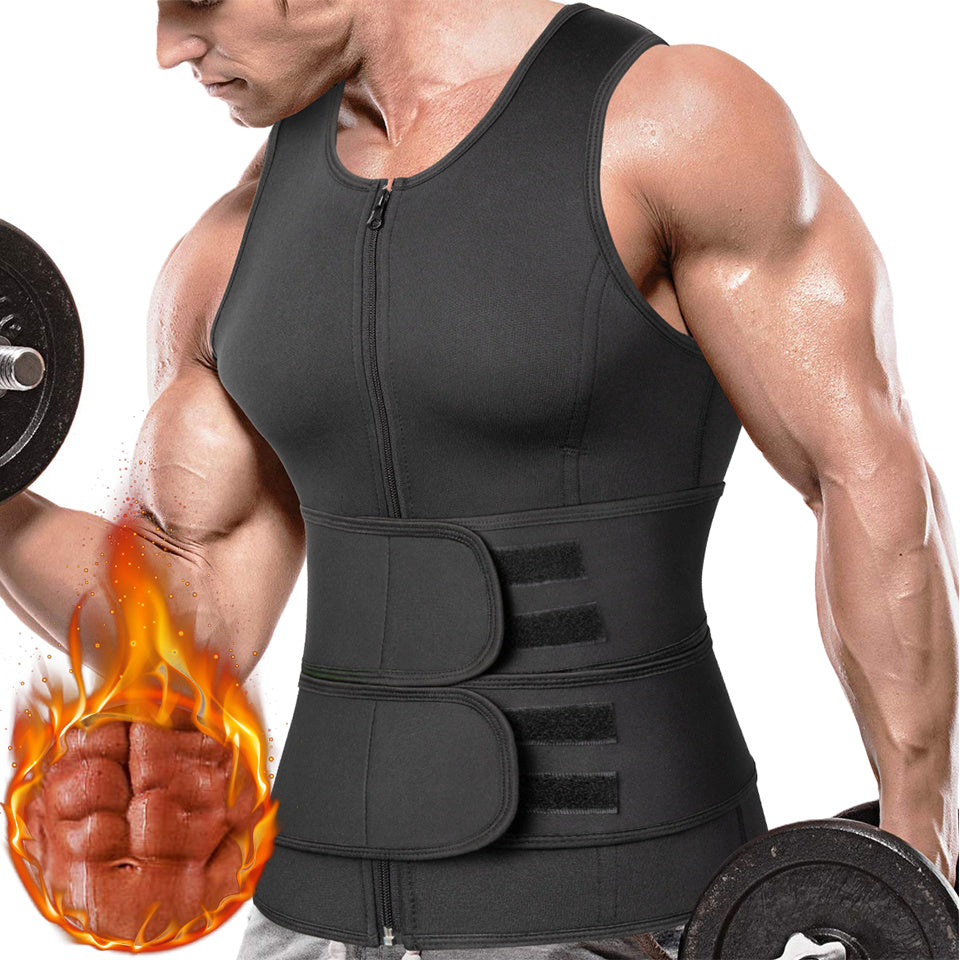 Men's Sweat Vest Sauna Suit – Waist Trainer for Weight Loss & Shaping (S-3XL) - PrimaFit