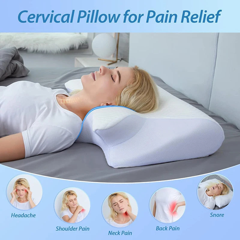 Ergonomic Memory Foam Cervical Pillow for Neck Support (3 Colors)